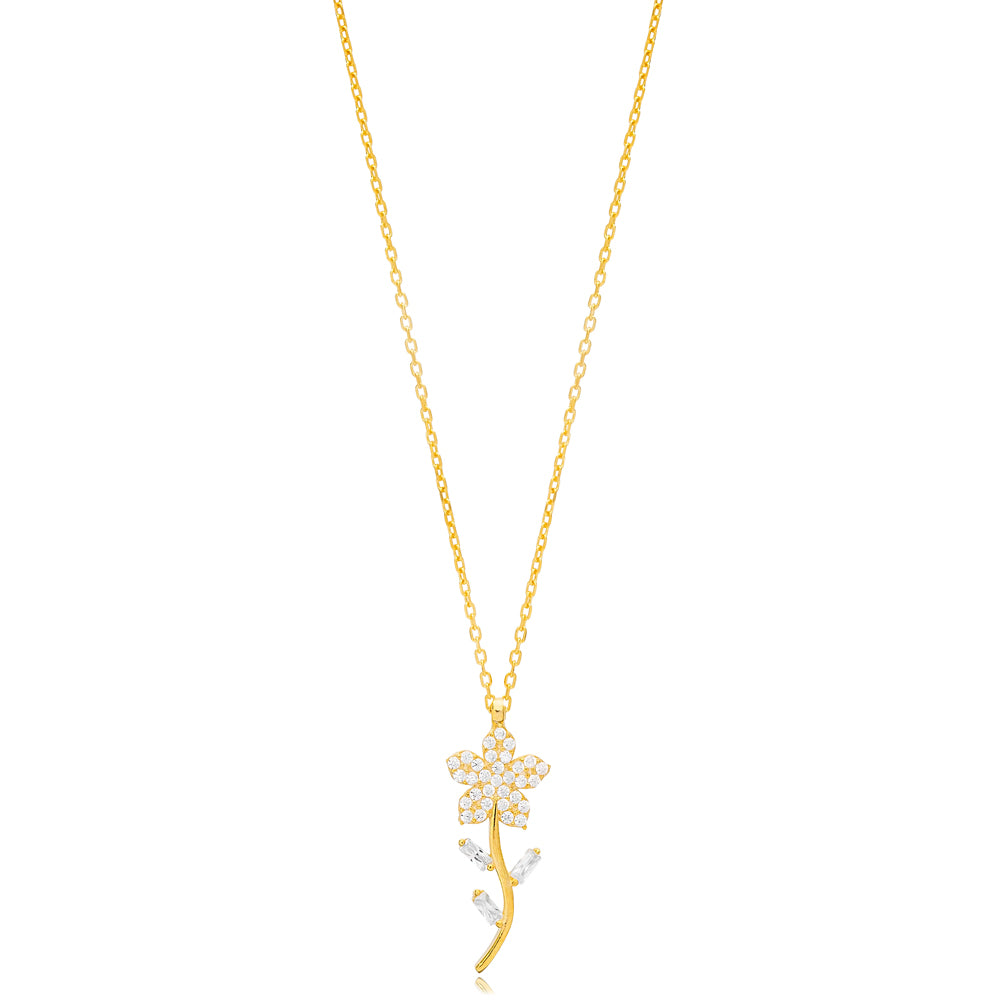 Shiny Flower Charm Necklace
