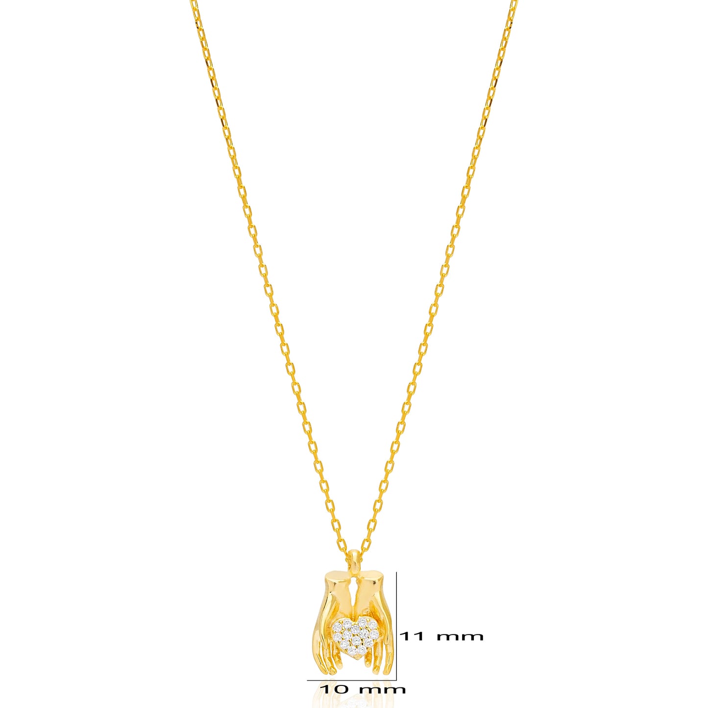 Hands with Heart Sterling Silver (Silver)